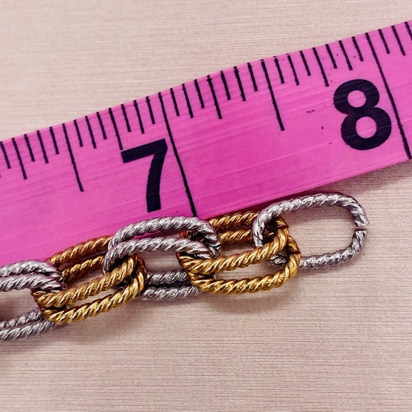 EUC Silver & Gold Plated Double Link Bracelet - Picture 16 of 16